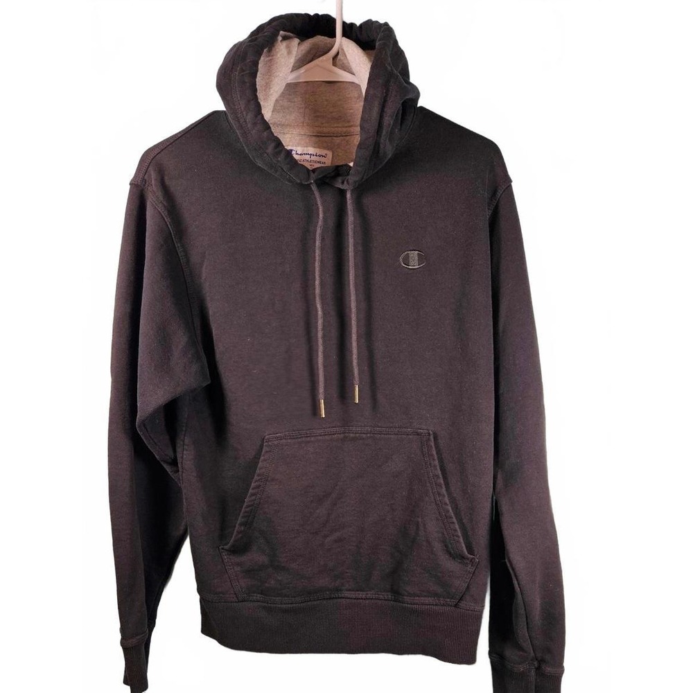 Champion Mens Pullover Hoodie Sweatshirt Black Logo Small S Streetwear Gym